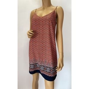 mng dress Fox Orange Color size S Printed With Antique Pattern Knee High